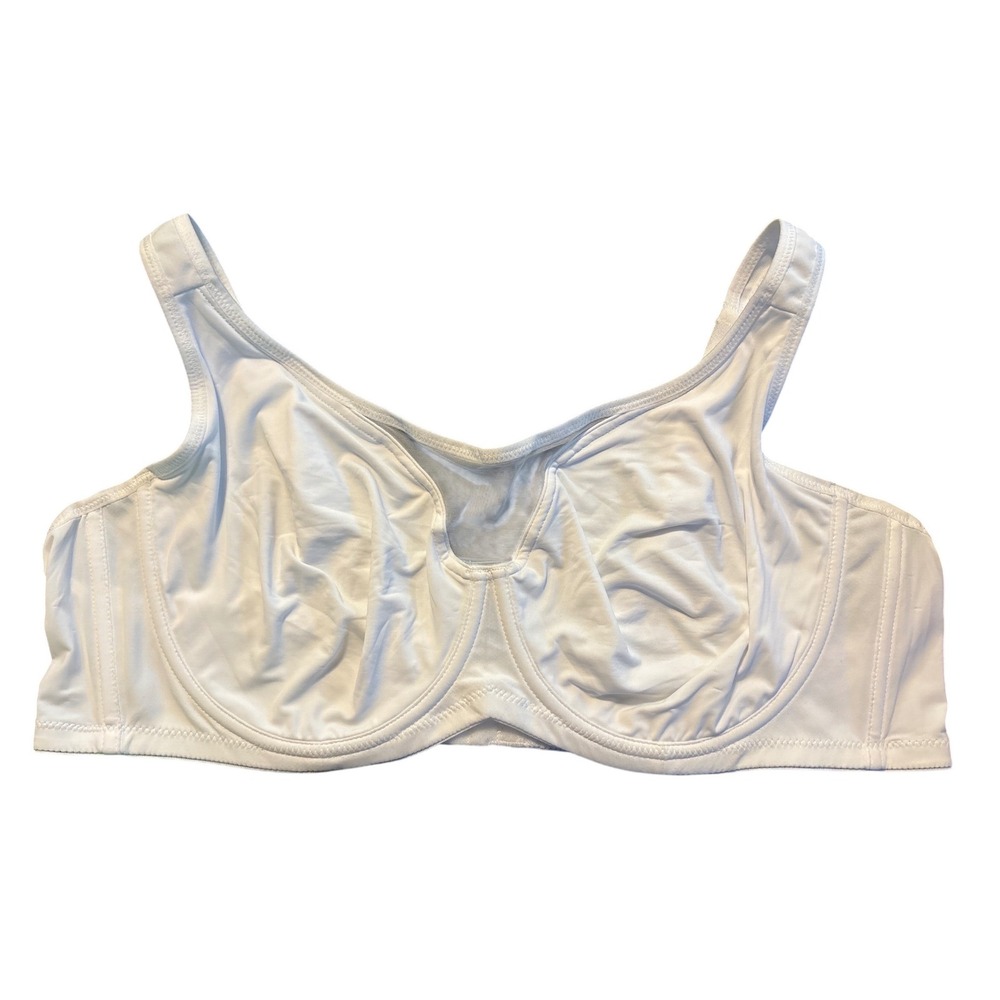 NEW White Unlined Underwire Full Figure Full Coverage Support Bra 48B